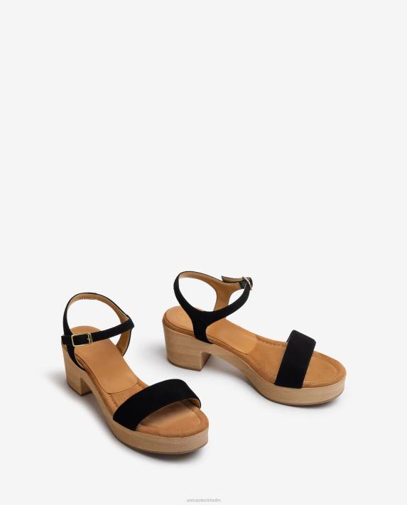 Unisa kvinnor svart sandal med låg klack 06DT127