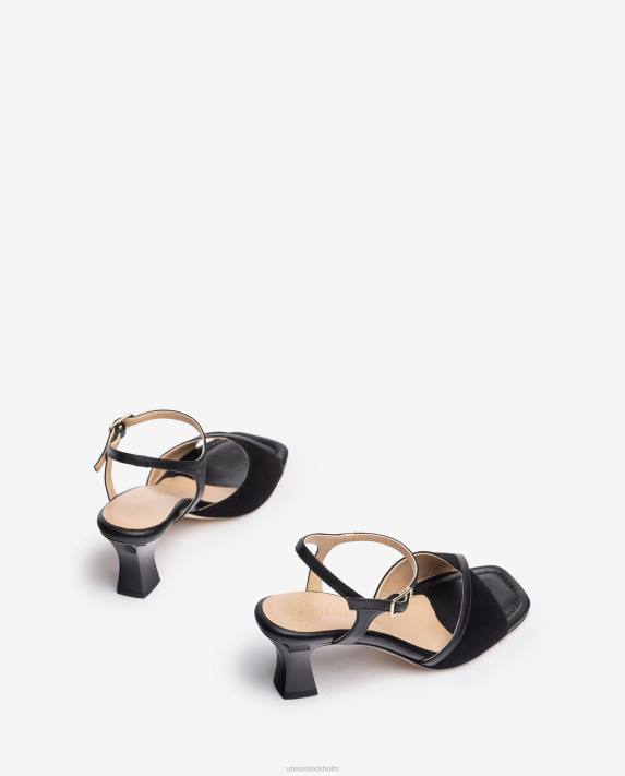 Unisa kvinnor svart smart sandal med bekväm klack 06DT185