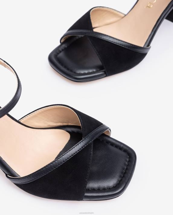 Unisa kvinnor svart smart sandal med bekväm klack 06DT185