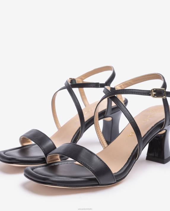 Unisa kvinnor svart smart sandal med fyrkantig tå 06DT181