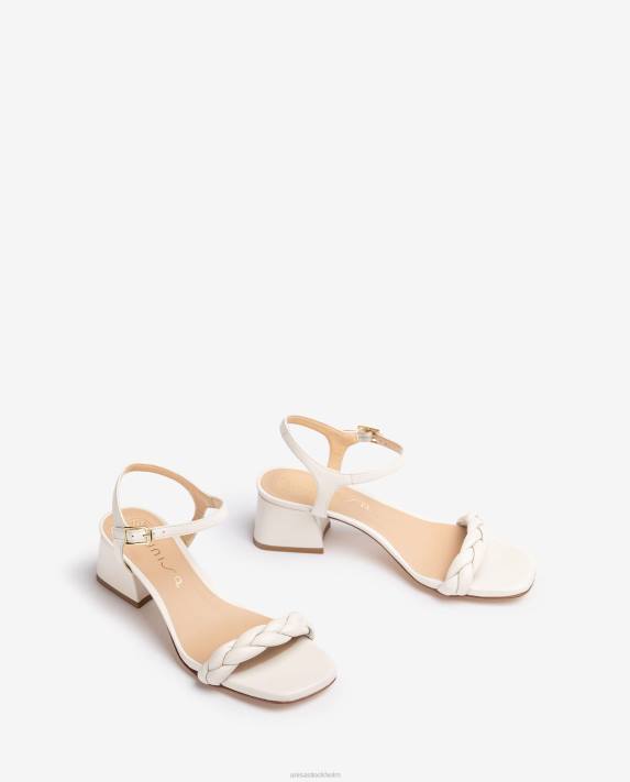 Unisa kvinnor vit sandal med flätat band 06DT146