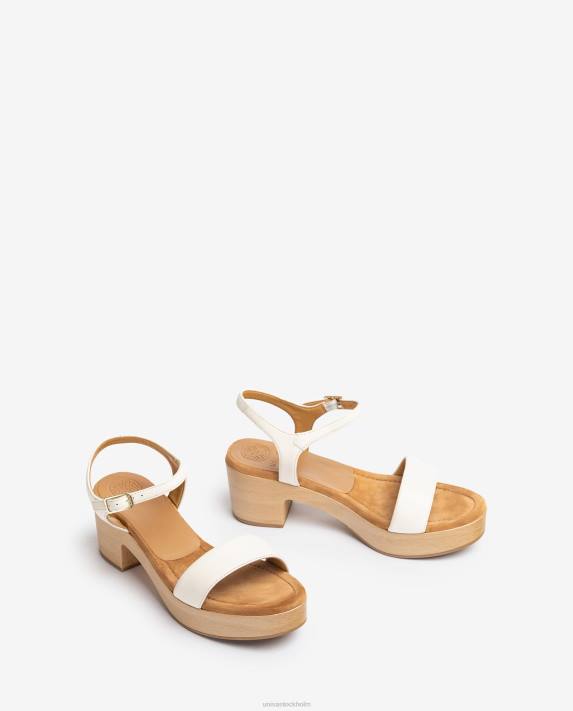 Unisa kvinnor vit sandal med låg klack 06DT135