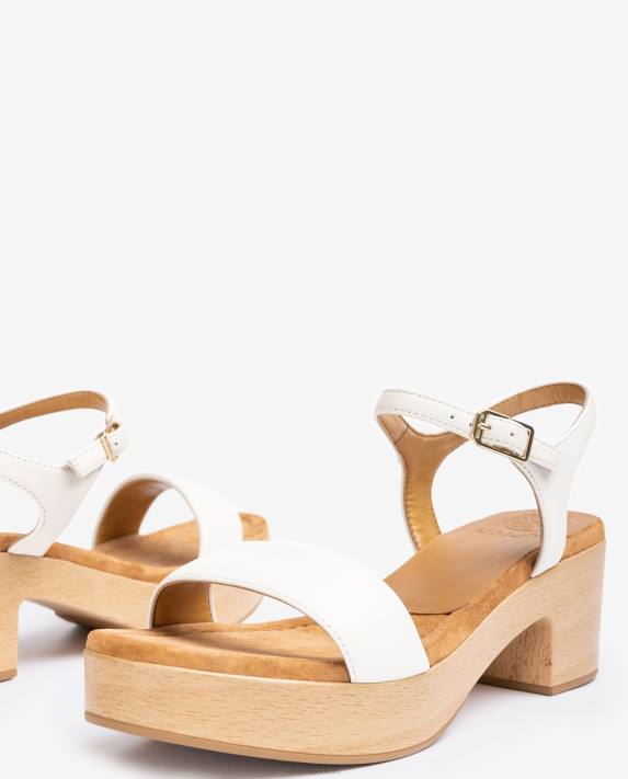 Unisa kvinnor vit sandal med låg klack 06DT135