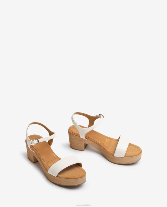 Unisa kvinnor vit sandal med låg klack 06DT135