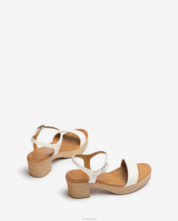 Unisa kvinnor vit sandal med låg klack 06DT135