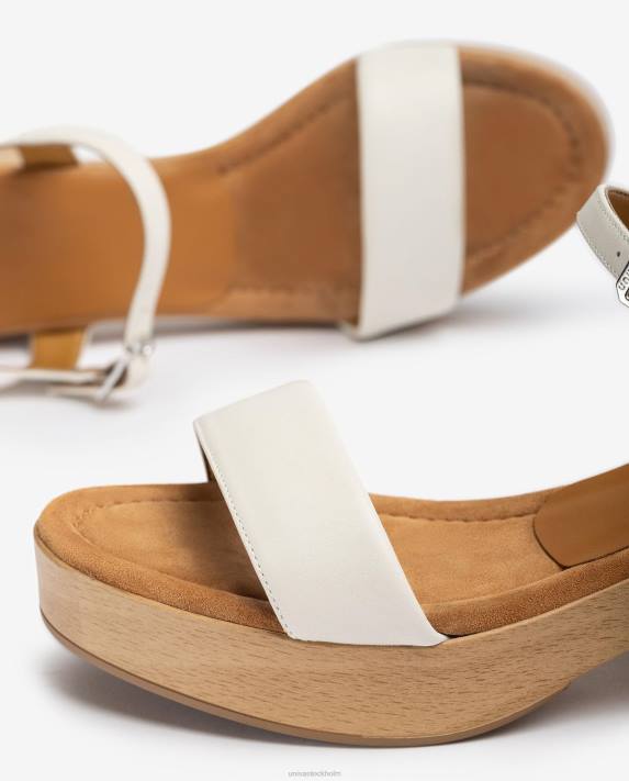 Unisa kvinnor vit sandal med låg klack 06DT135