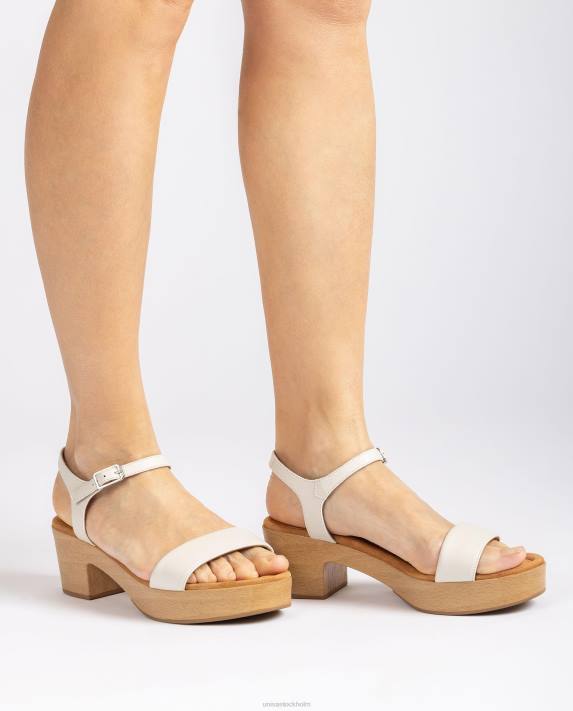 Unisa kvinnor vit sandal med låg klack 06DT135