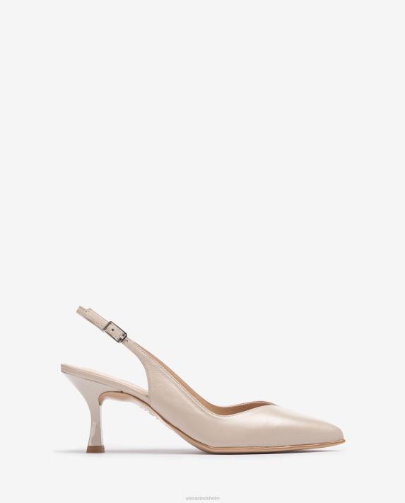 Unisa kvinnor beige d'orsay ankelrem sling back sko med målad häl 06DT531
