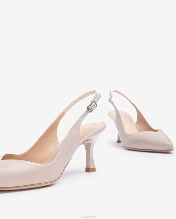 Unisa kvinnor beige d\'orsay ankelrem sling back sko med målad häl 06DT531