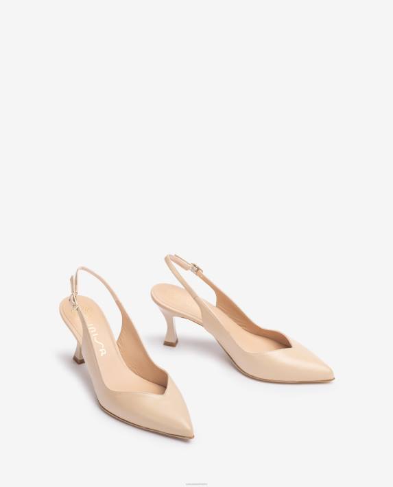 Unisa kvinnor beige d\'orsay ankelrem sling back sko med målad häl 06DT532