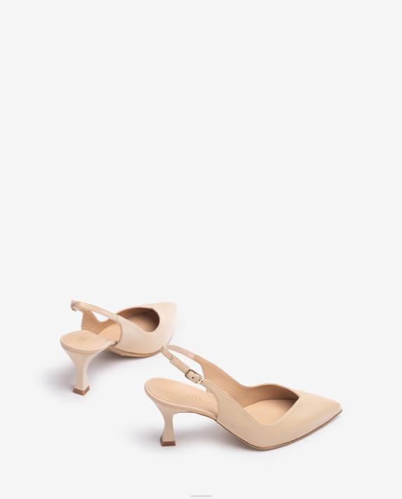 Unisa kvinnor beige d\'orsay ankelrem sling back sko med målad häl 06DT532