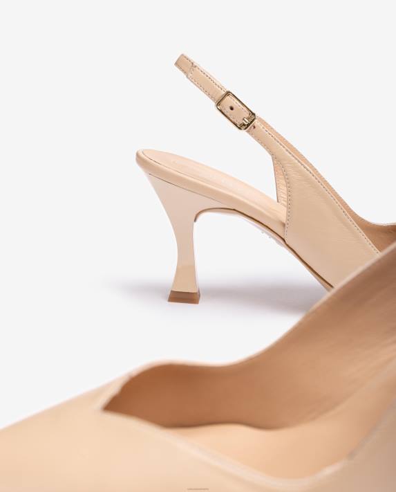 Unisa kvinnor beige d\'orsay ankelrem sling back sko med målad häl 06DT532