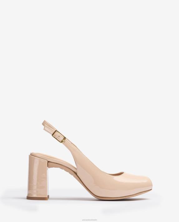 Unisa kvinnor beige fyrkantig peep toe sling tillbaka 06DT523