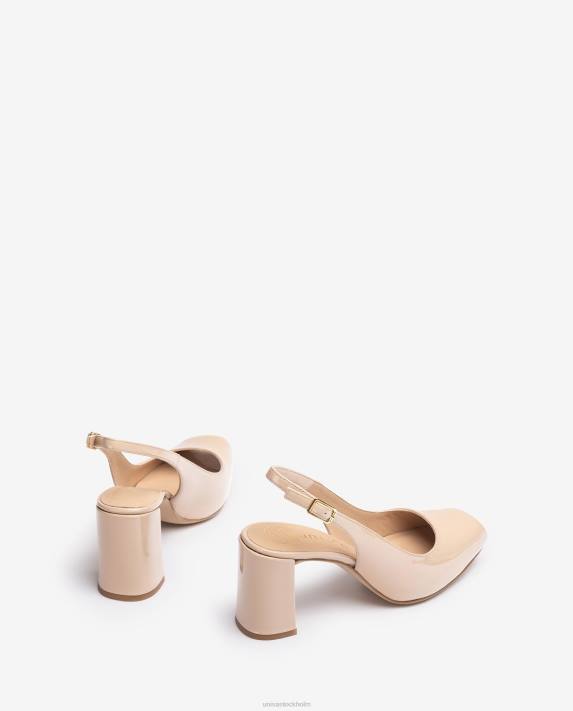 Unisa kvinnor beige fyrkantig peep toe sling tillbaka 06DT523
