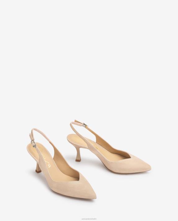Unisa kvinnor beige slingback med målad klack 06DT546