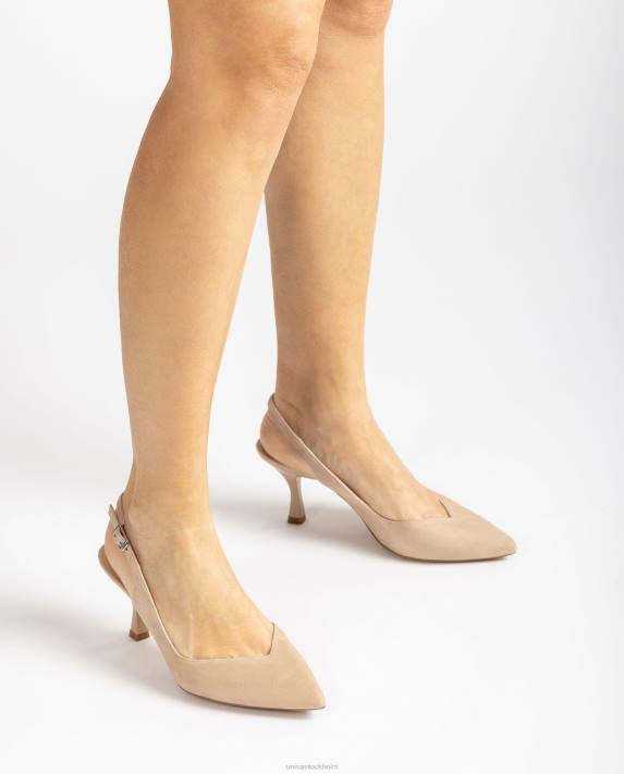 Unisa kvinnor beige slingback med målad klack 06DT546