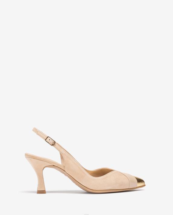 Unisa kvinnor beige spetsad tå slingback sko. 06DT1324