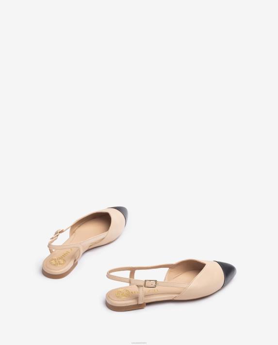 Unisa kvinnor beige tvåfärgad platt slingbacksko 06DT493