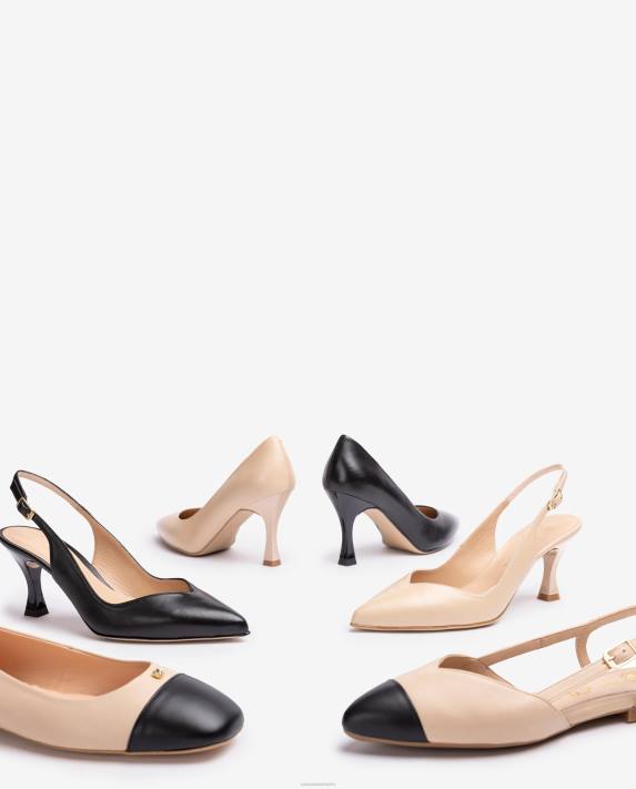 Unisa kvinnor beige tvåfärgad platt slingbacksko 06DT493