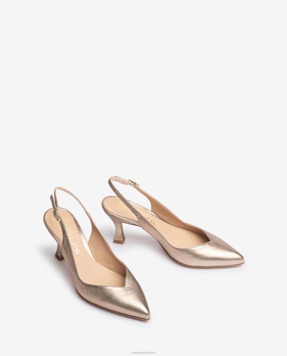 Unisa kvinnor brons d\'orsay ankelrem sling back sko med målad häl 06DT504