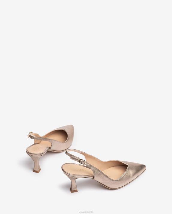 Unisa kvinnor brons d\'orsay ankelrem sling back sko med målad häl 06DT504