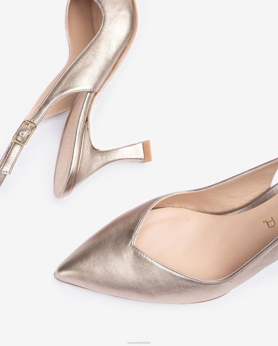 Unisa kvinnor brons d\'orsay ankelrem sling back sko med målad häl 06DT504