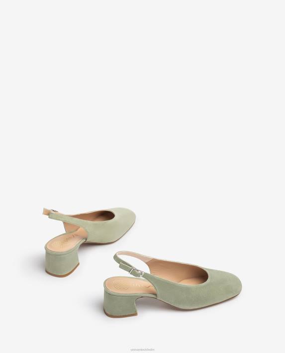 Unisa kvinnor grön bred häl slingback 06DT539