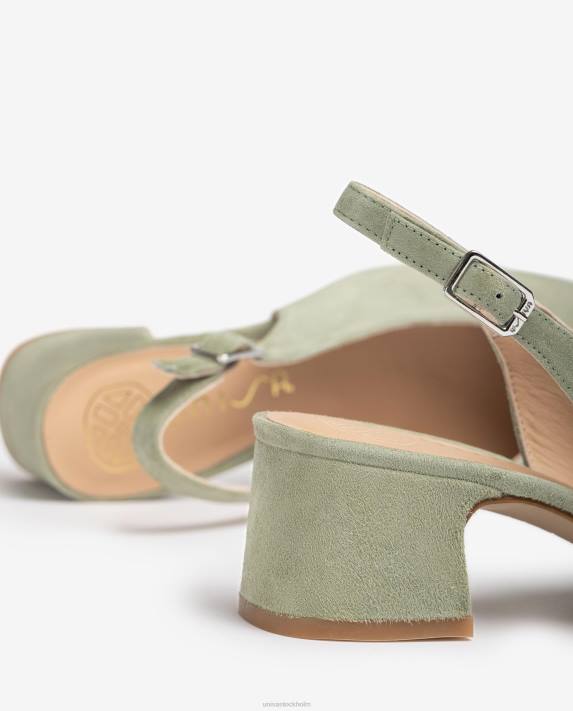 Unisa kvinnor grön bred häl slingback 06DT539