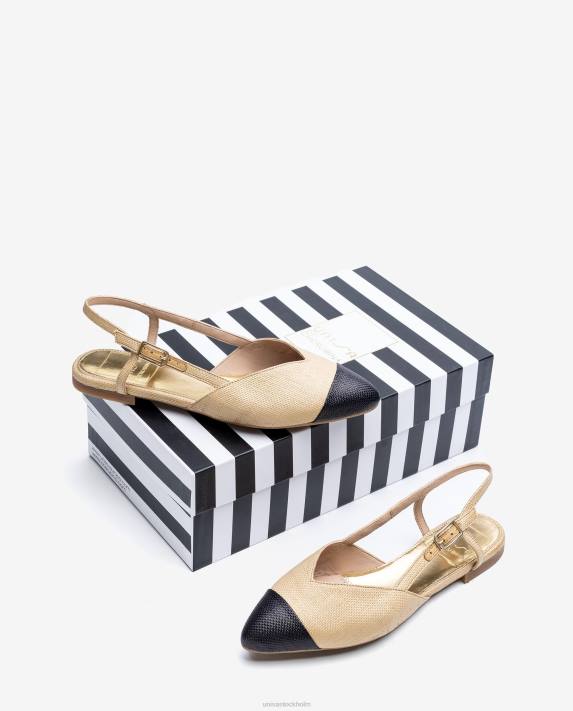 Unisa kvinnor graciös tvåfärgad platt slingbacksko 06DT1321