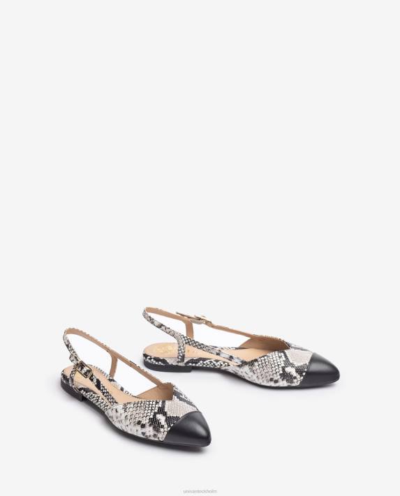 Unisa kvinnor graciös tvåfärgad platt slingbacksko 06DT537