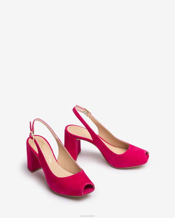 Unisa kvinnor rosa fyrkantig peep toe sling tillbaka 06DT526