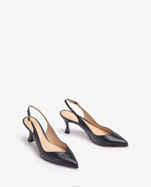 Unisa kvinnor svart d\'orsay ankelrem sling back sko med målad häl 06DT530