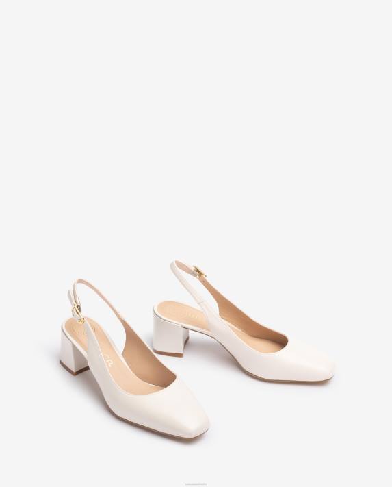 Unisa kvinnor vit sling tillbaka med bred häl 06DT496