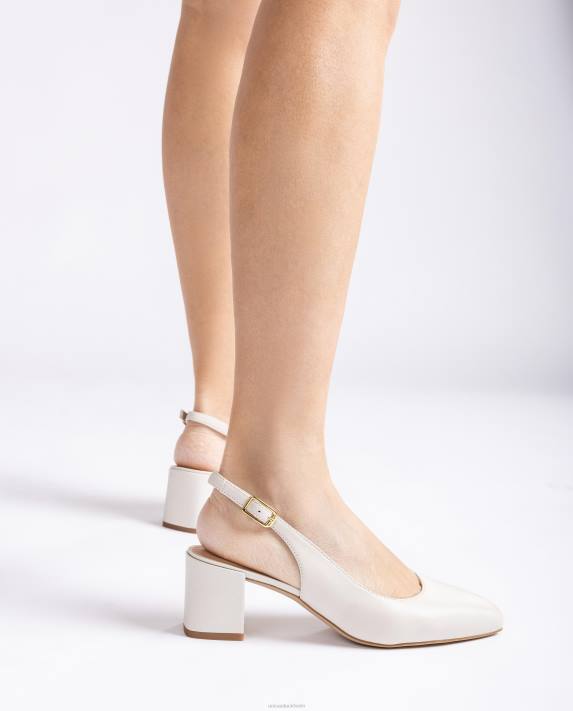 Unisa kvinnor vit sling tillbaka med bred häl 06DT496