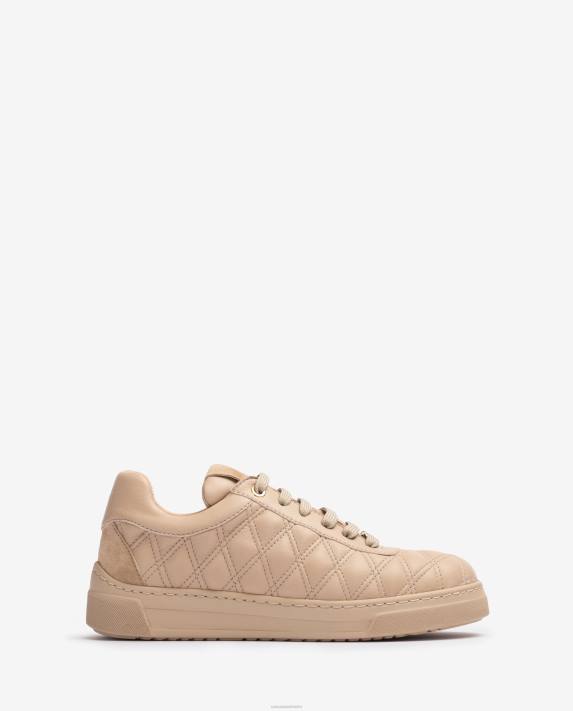 Unisa kvinnor beige sneaker med geometrisk quiltning 06DT650