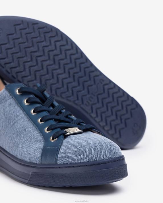 Unisa kvinnor blå sneaker gjord i återvunnet tyg 06DT681