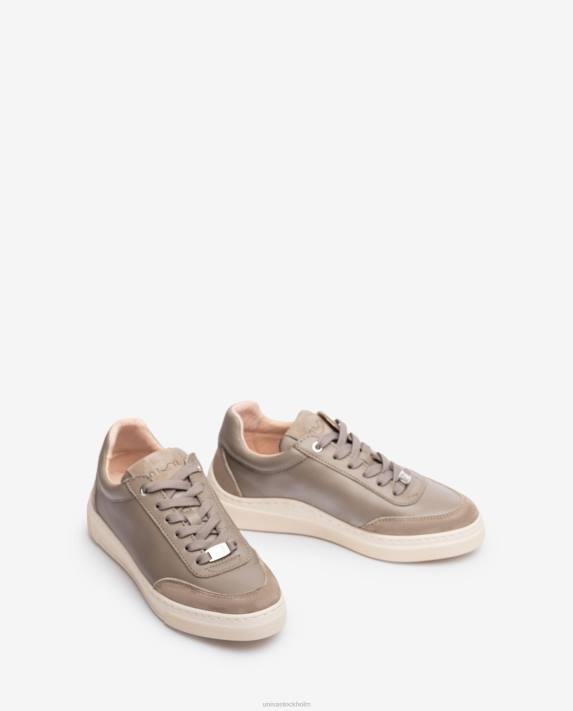 Unisa kvinnor brun sneakers med kontrasterande tå och häl 06DT1240