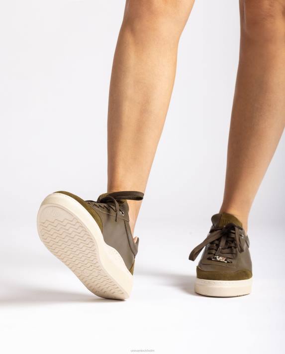 Unisa kvinnor grön sneakers med kontrasterande tå och häl 06DT1244