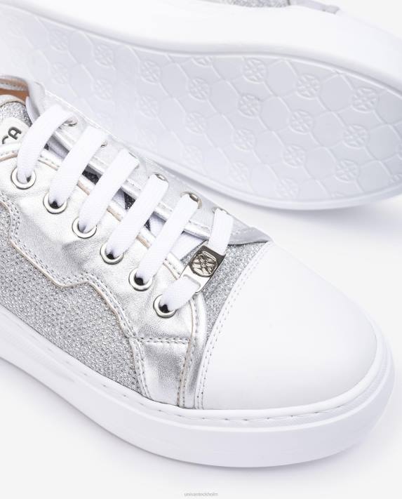 Unisa kvinnor silver sneaker i glänsande tyg 06DT656