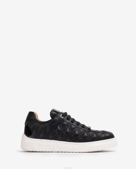 Unisa kvinnor svart sneaker med geometrisk quiltning 06DT654