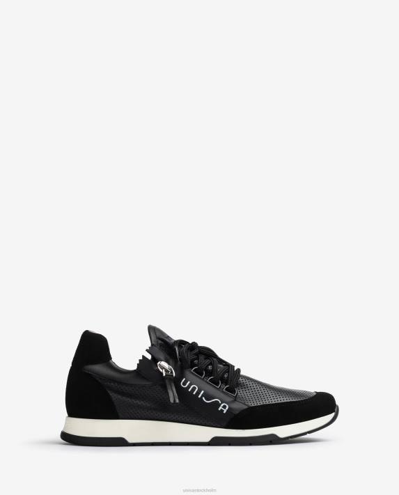 Unisa kvinnor svart sneakers med dragkedja 06DT686