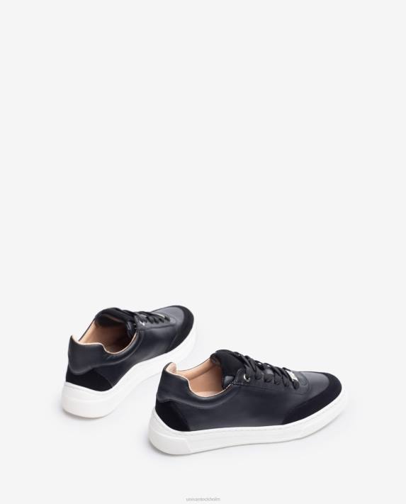 Unisa kvinnor svart sneakers med kontrasterande tå och häl 06DT1239