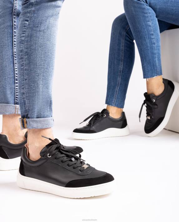 Unisa kvinnor svart sneakers med kontrasterande tå och häl 06DT1239