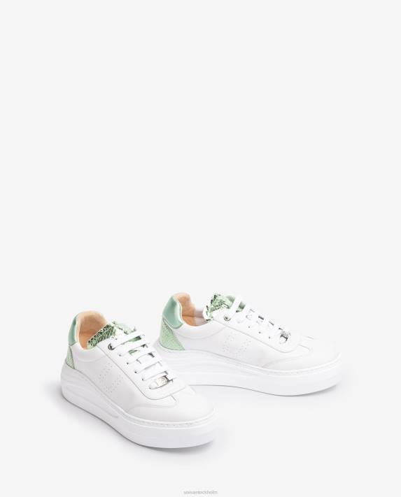 Unisa kvinnor vit lädersneaker med maxi-sula 06DT662