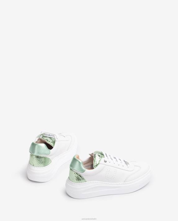 Unisa kvinnor vit lädersneaker med maxi-sula 06DT662