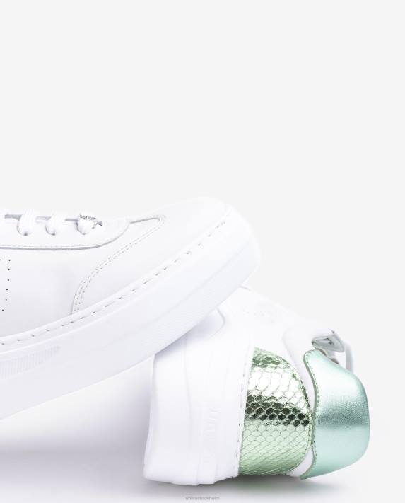 Unisa kvinnor vit lädersneaker med maxi-sula 06DT662