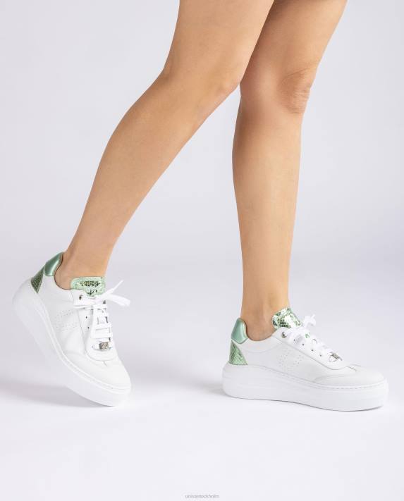 Unisa kvinnor vit lädersneaker med maxi-sula 06DT662