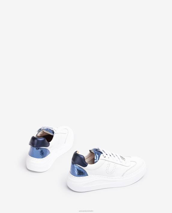 Unisa kvinnor vit lädersneaker med maxi-sula 06DT663