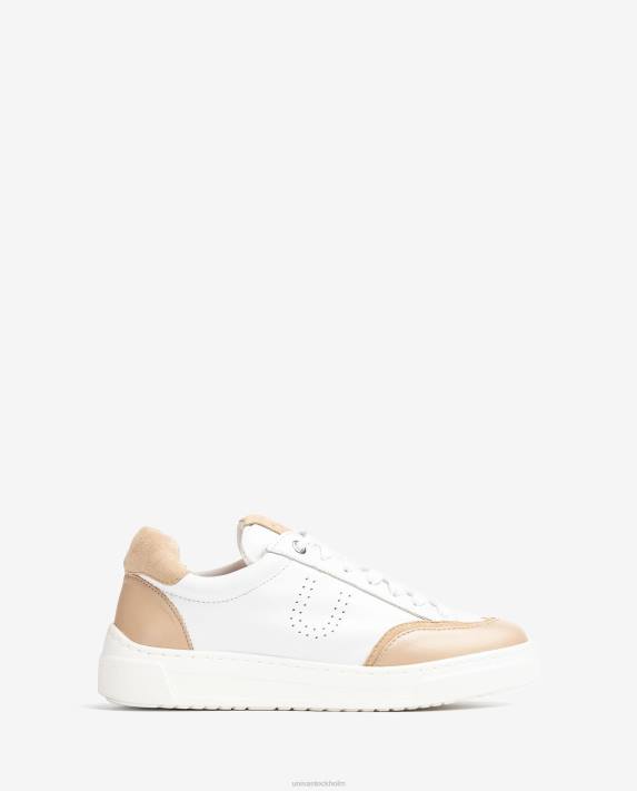 Unisa kvinnor vit sneaker med kontrasterande tå och häl 06DT649