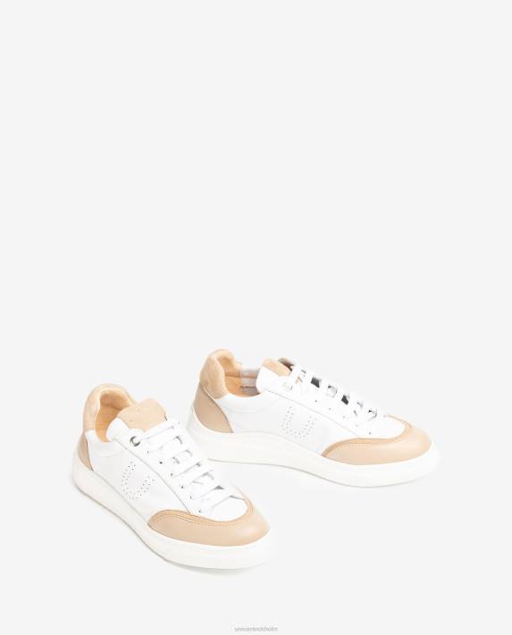 Unisa kvinnor vit sneaker med kontrasterande tå och häl 06DT649